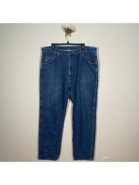Wrangler Pro Jean Mens 40x32 Blue Denim Straight-Leg Premium Comfort Jeans